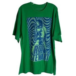 ROD STEWART 2025 Farewell Concert Graphic T-Shirt in Green/Blue Size XXL -- WOW!